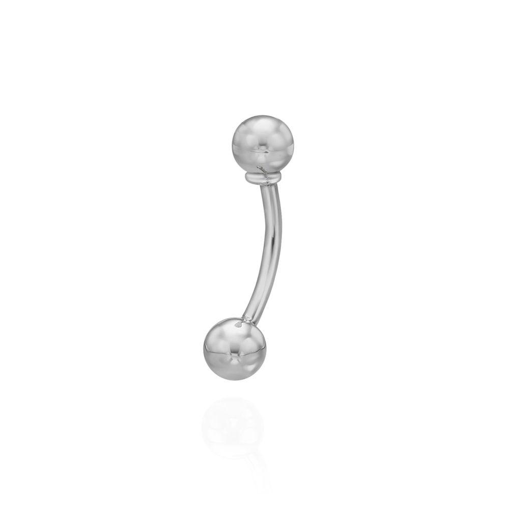 Curved Barbell Piercing in 14K White Gold. youme offers a range of 14K