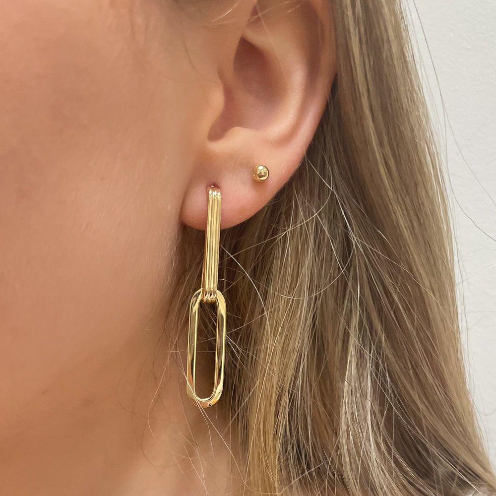 Gold Earrings | 14K Yellow Gold Women's Earrings - Louise