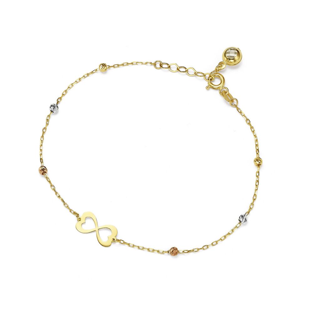 Women’s Gold Jewelry | 14K Yellow Gold Women's Bracelet - Infinity glitter balls