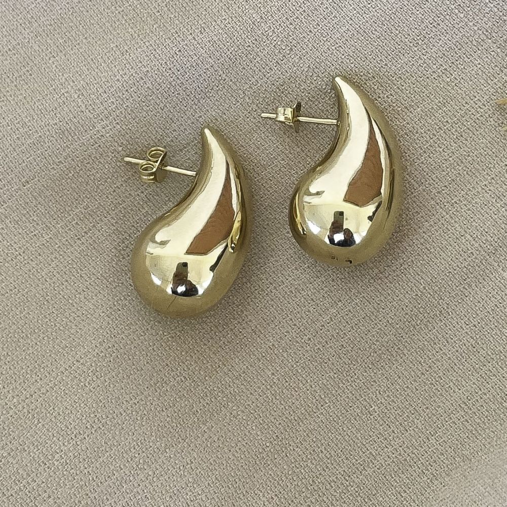Gold Earrings | 14K Yellow Gold Women's Earrings - A drop of gold