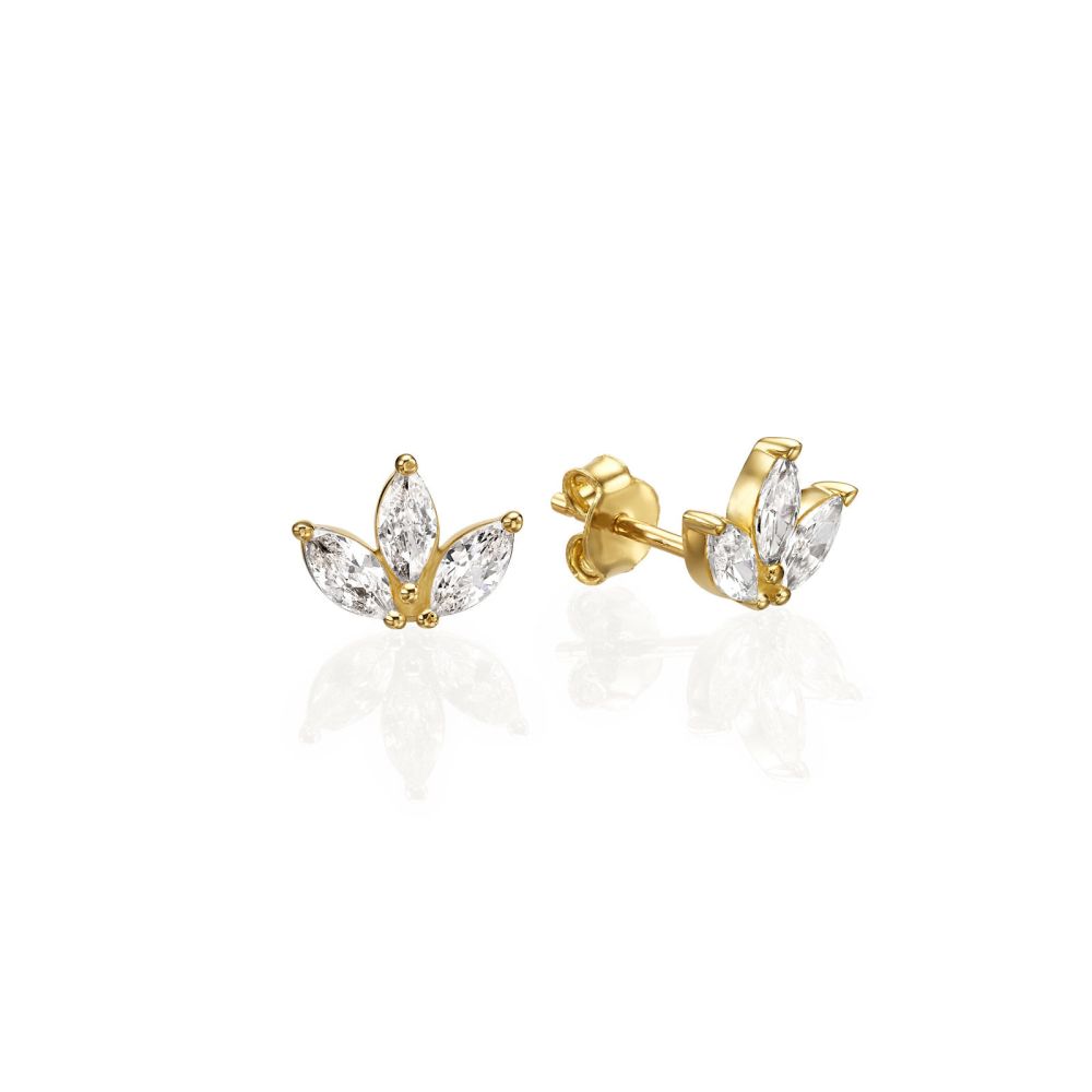 Gold Earrings | 14K Yellow Gold Women's Earrings - Lotus Ace