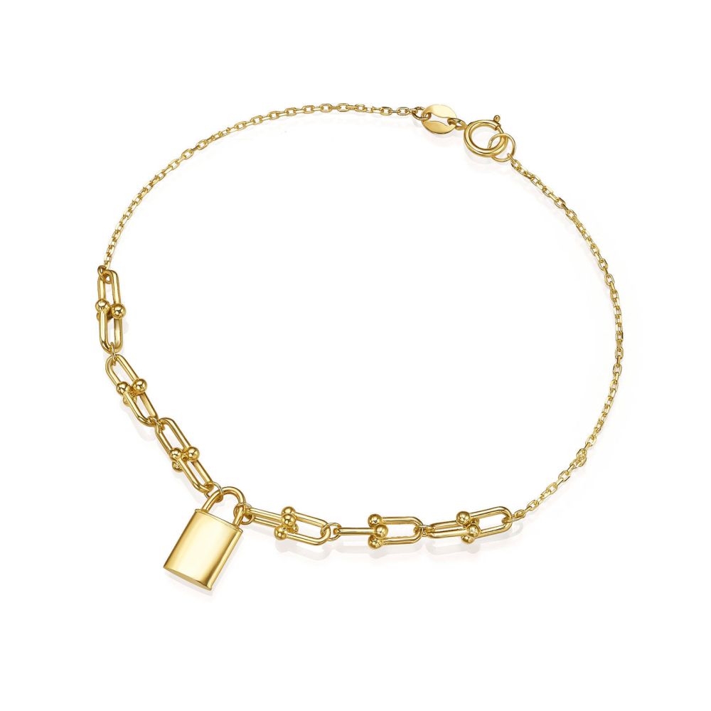 Women’s Gold Jewelry | 14K Yellow Gold Women's Bracelet - lock