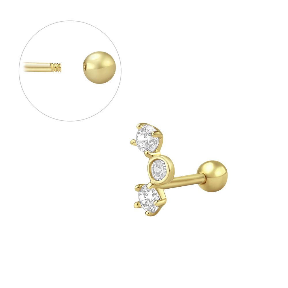 Piercing | 14K Yellow Gold Tragus Labret Piercing - Lucy