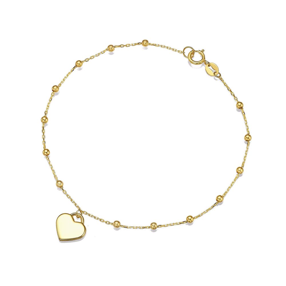 Women’s Gold Jewelry | 14K Yellow Gold Women's Bracelet - Jasmine's heart 