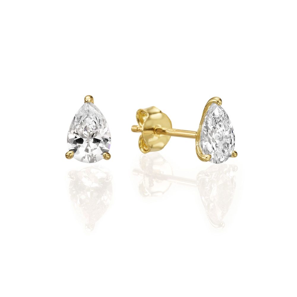 Gold Earrings | 14K Yellow Gold Women's Earrings - Moreno