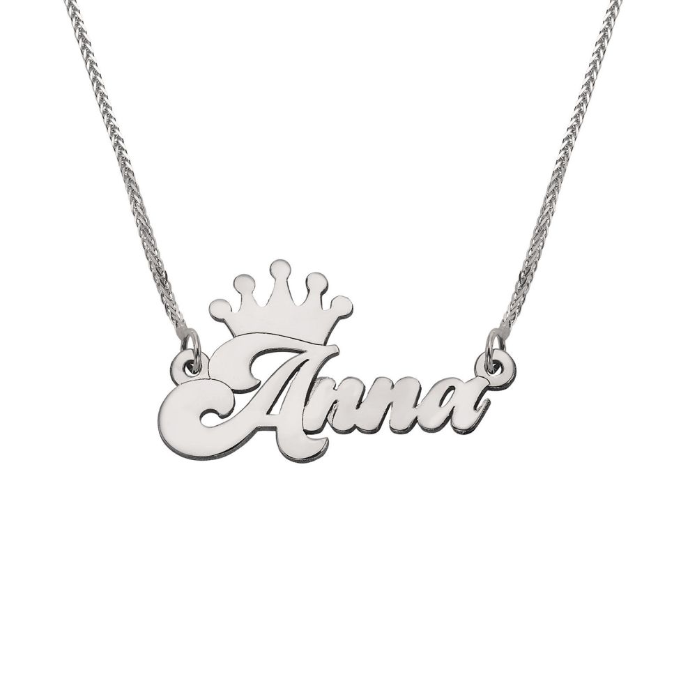 Personalized Necklaces | 925 Sterling Silver  Name Necklace English Crown decoration