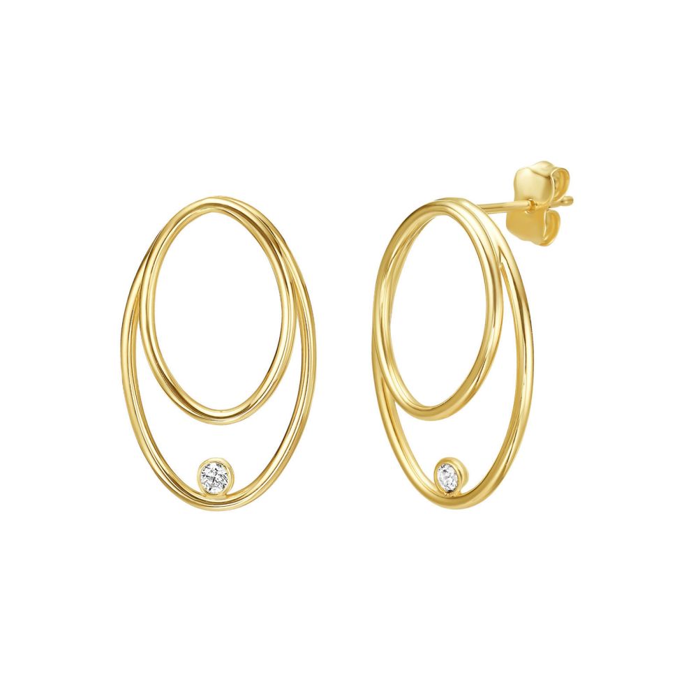 Gold Earrings | 14K Yellow Gold Women's Earrings - Erin