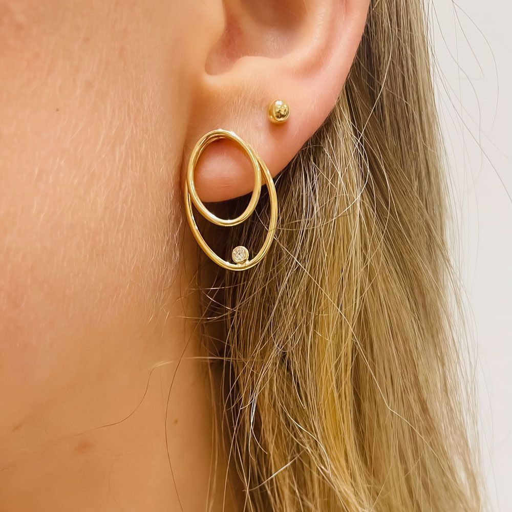 Gold Earrings | 14K Yellow Gold Women's Earrings - Erin