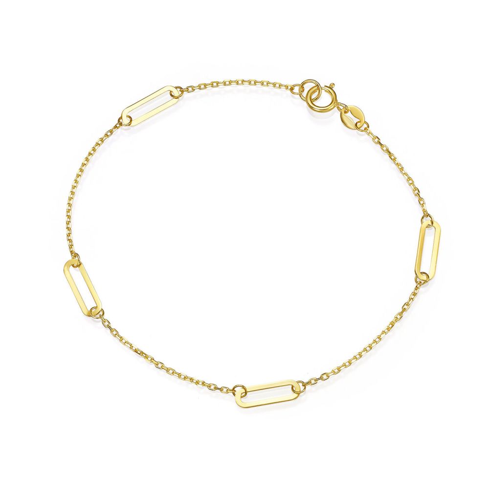 Women’s Gold Jewelry | 14K Yellow Gold Women's Bracelet - Rolo Thin Paperclips