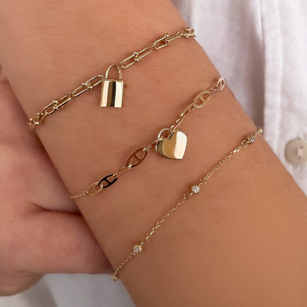 Women’s Gold Jewelry | 14K Yellow Gold Women's Bracelet - Tory heart