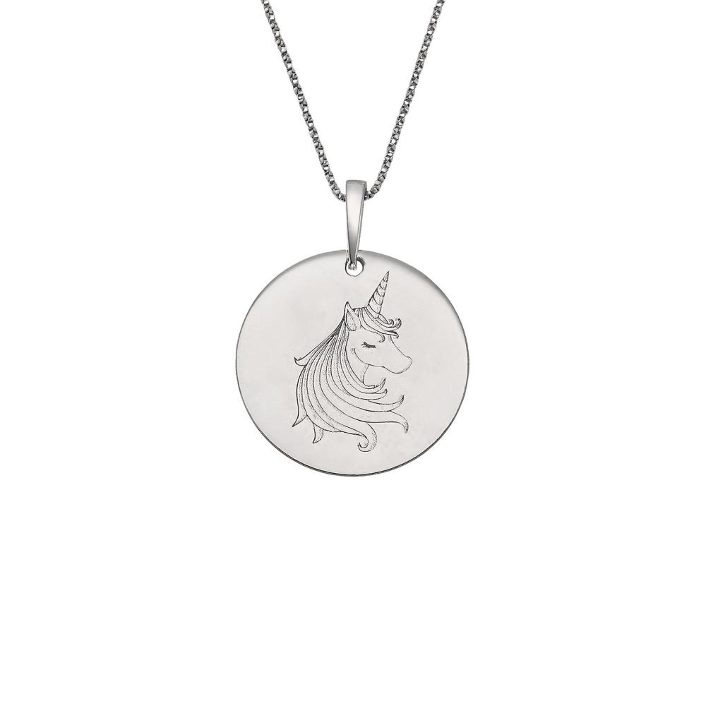 Gold Pendant | 925 Sterling Silver women's pendant - Unicorn Seal