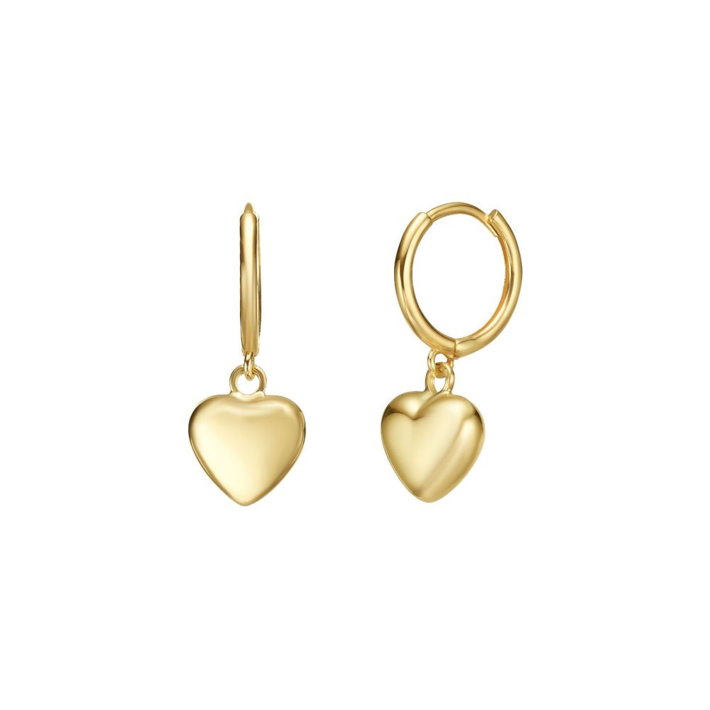 Gold Earrings | 14K Yellow Gold Women's Earrings - Fiji charm