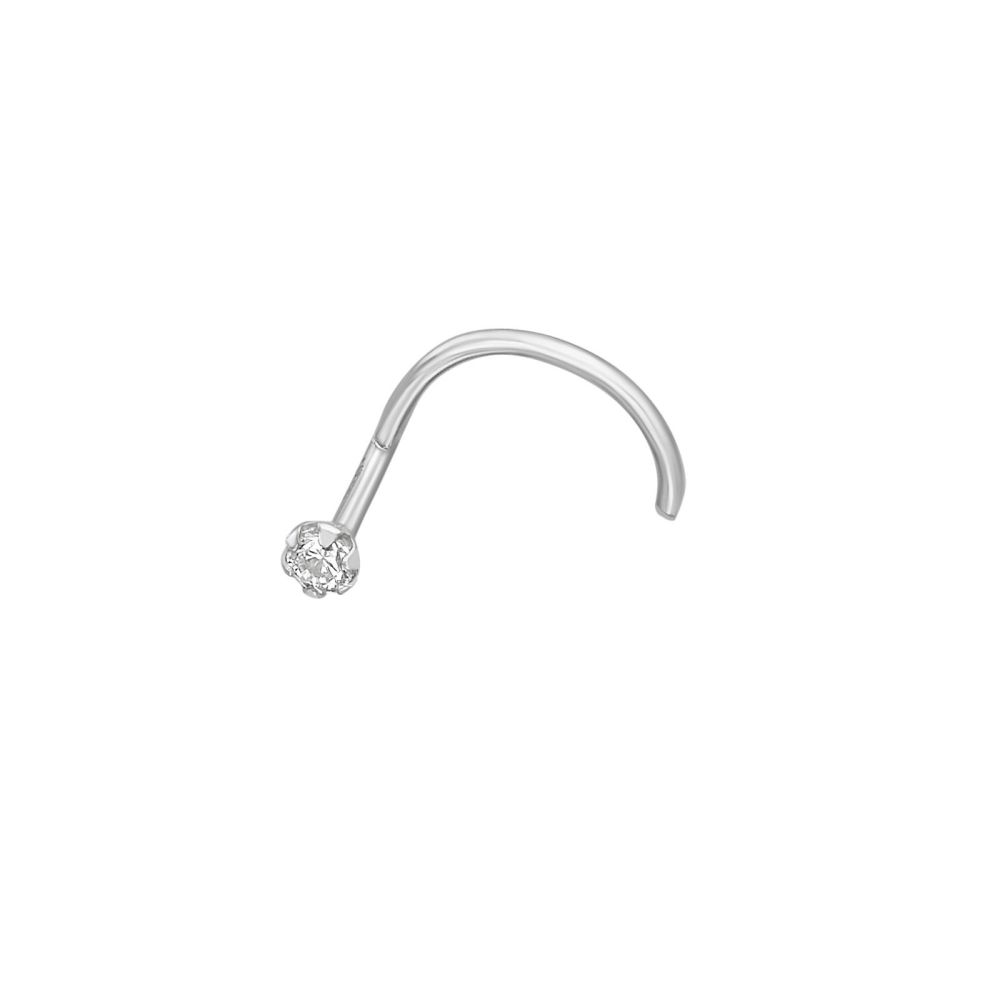 Piercing | 14K White Gold  Nose Stud Piercing - Zircon point