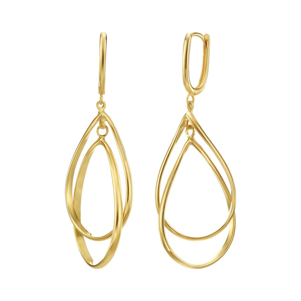 Gold Earrings | 14K Yellow Gold Women's Earrings - Alexa