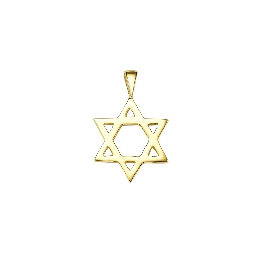 Gold Pendant | 14k Yellow Gold pendant - Small Magen David