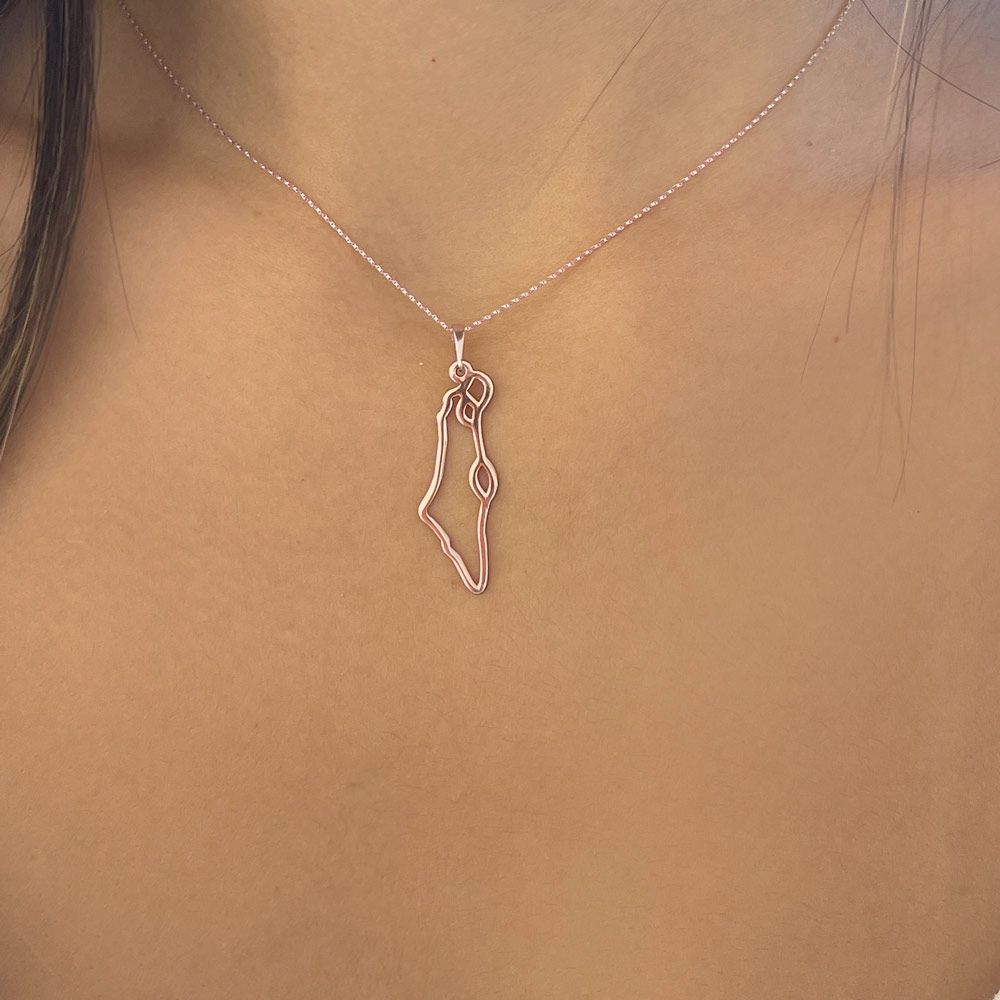 Gold Pendant | 14k Rose Gold  pendant - Israel 