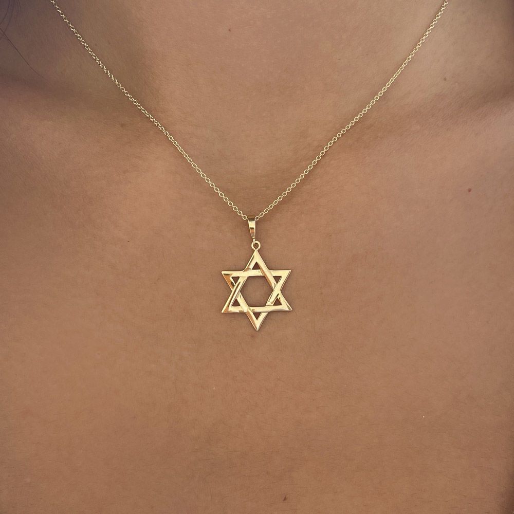 Gold Pendant | 14k Yellow Gold pendant - Smooth M Magen David