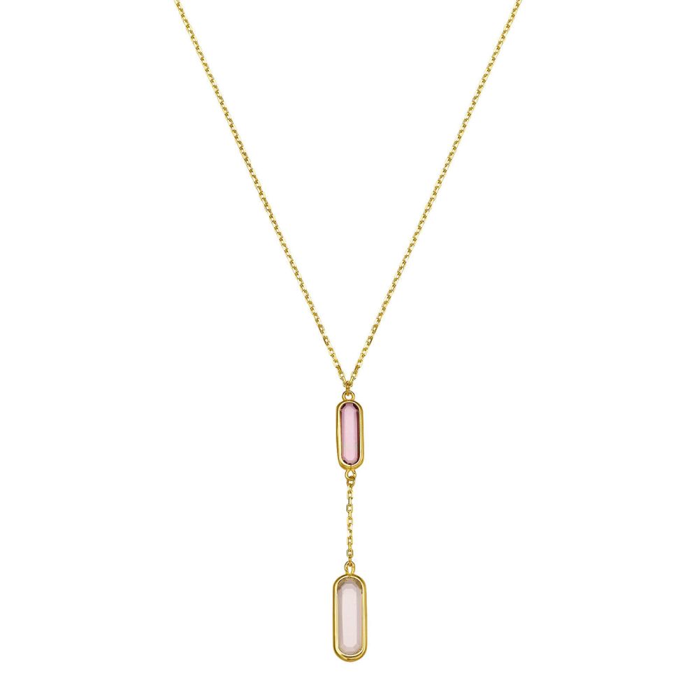 Gold Pendant | 14k Yellow gold womens pendant - Lavender