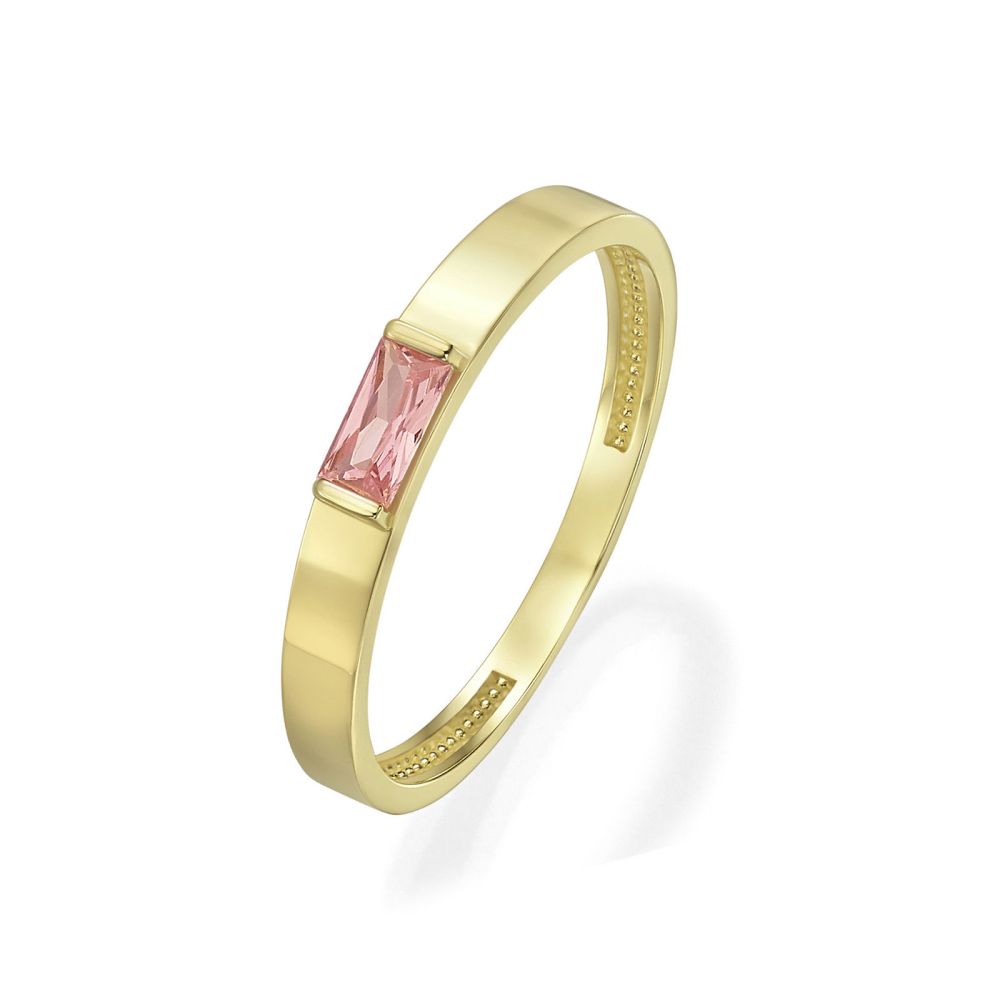 gold rings | 14K Yellow Gold Rings - Pink Noel