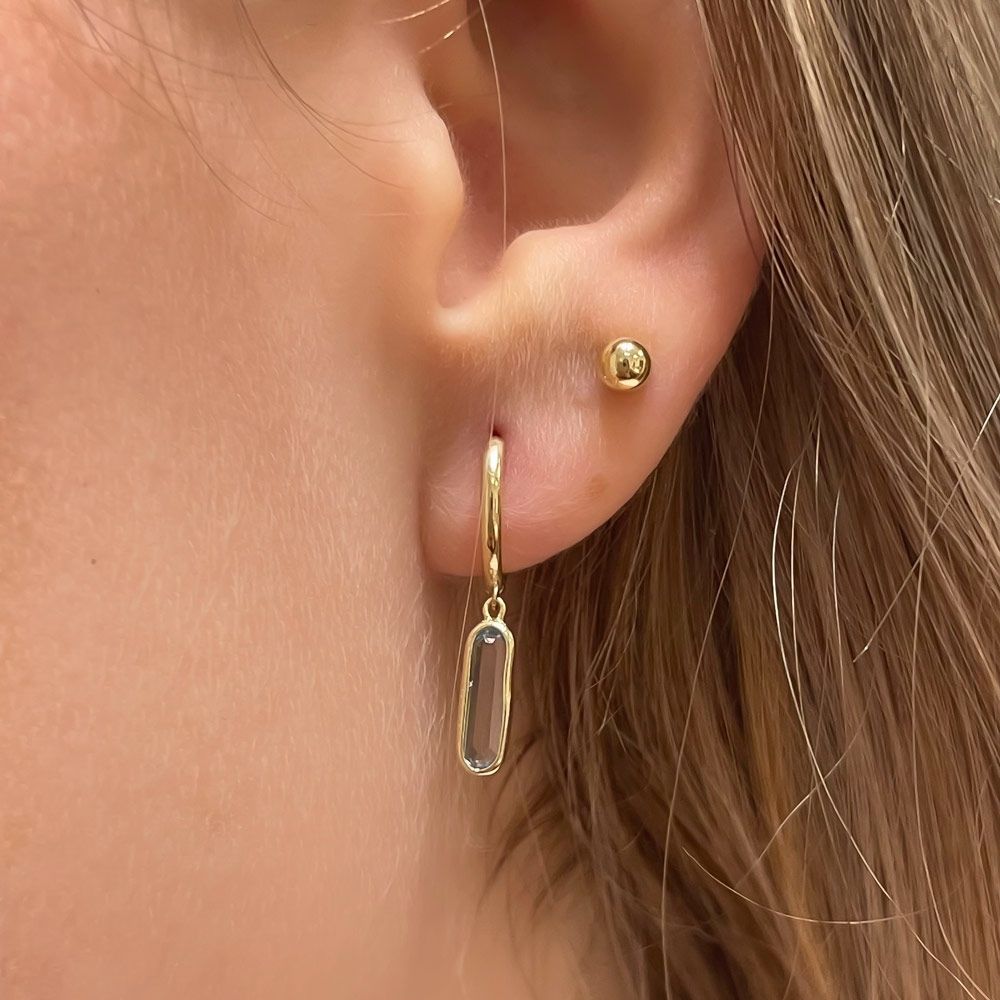 Gold Earrings | 14K Yellow Gold Women's Earrings - Blair charm