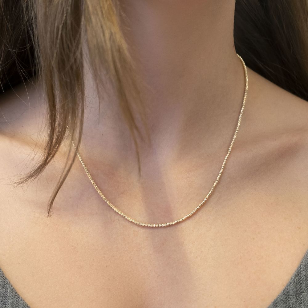 Gold Chains | 14K Yellow Gold Balls Necklace - Balls