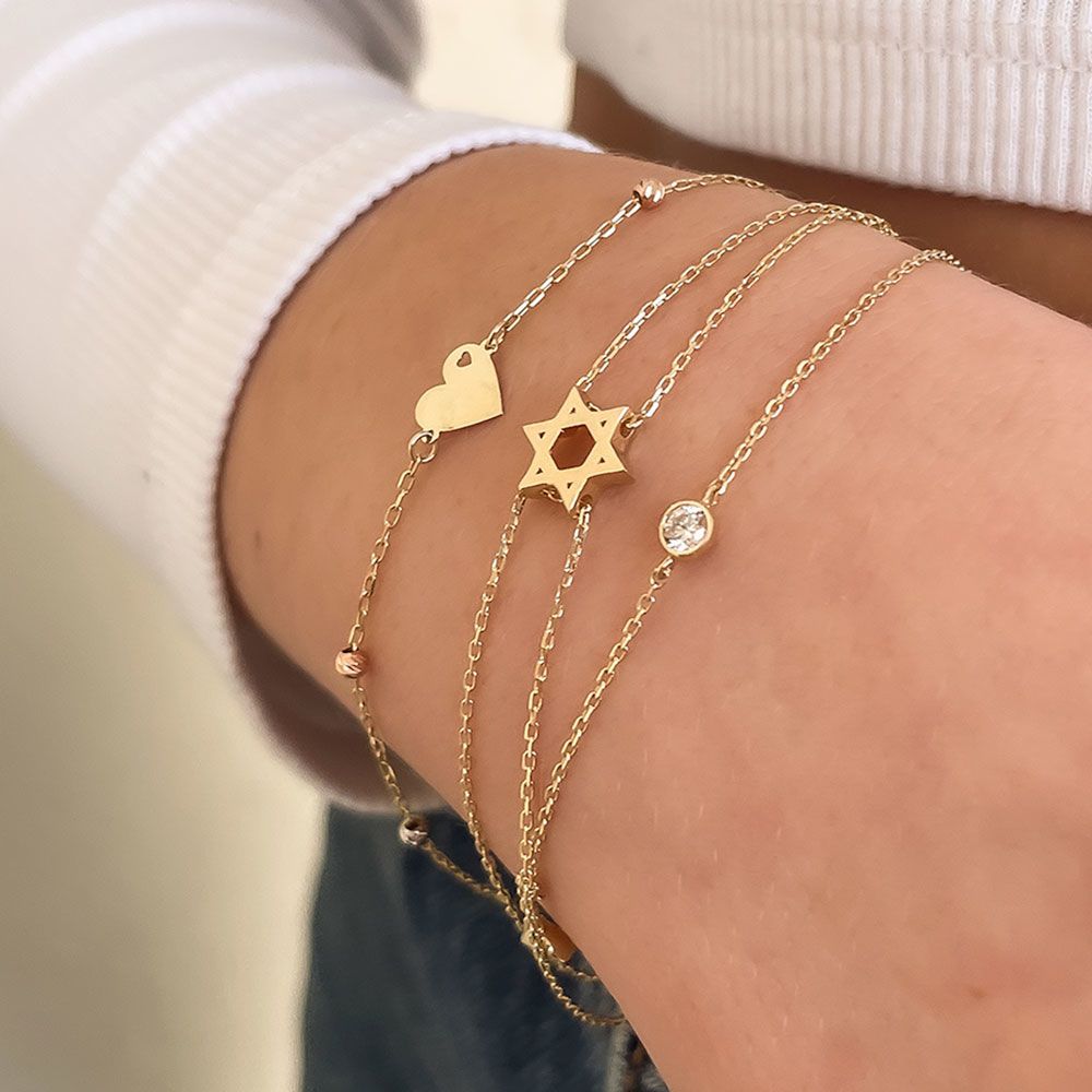 Women’s Gold Jewelry | 14K Yellow Gold Women's Bracelet -Star of David