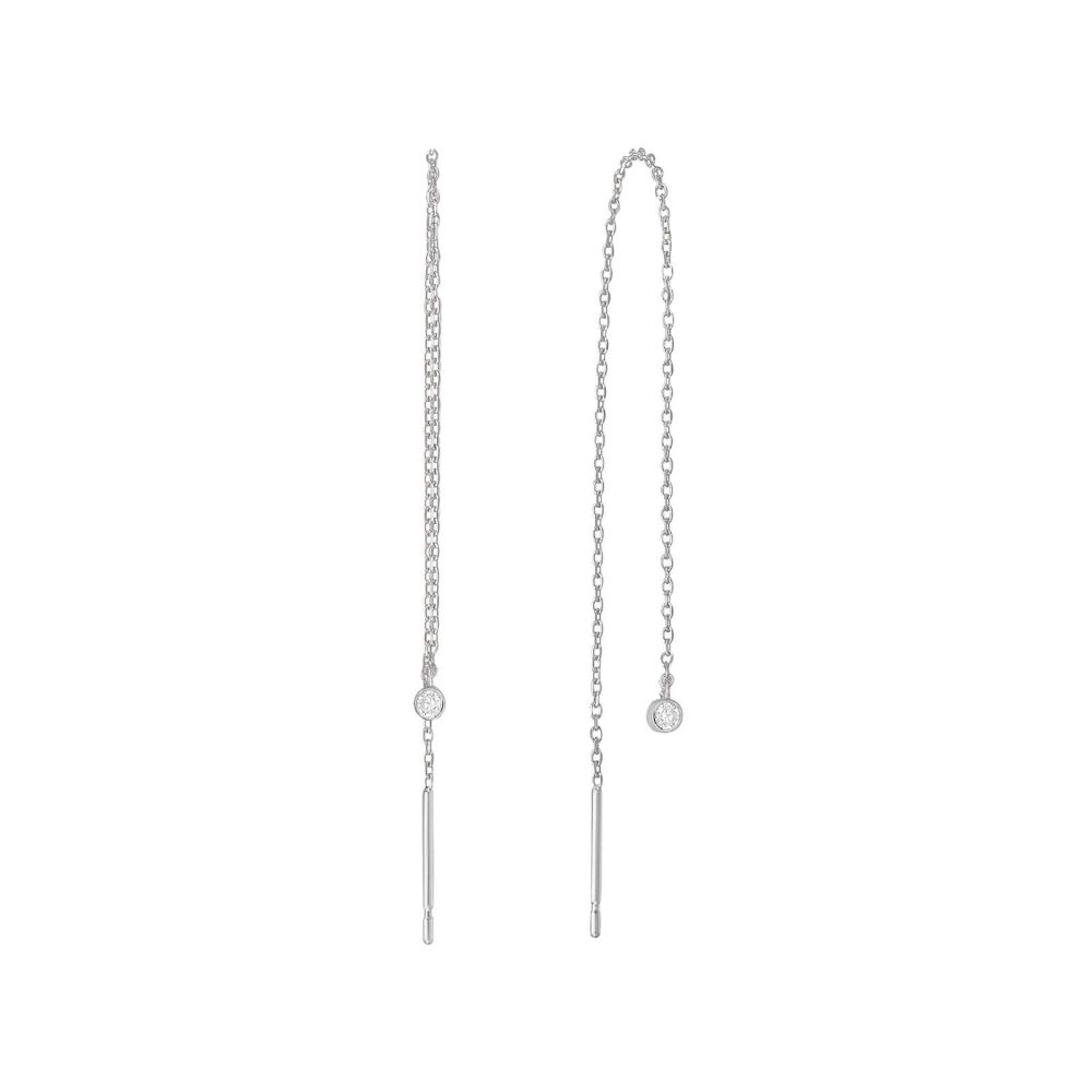 Gold Earrings | 14K White Gold Earrings - Dottie