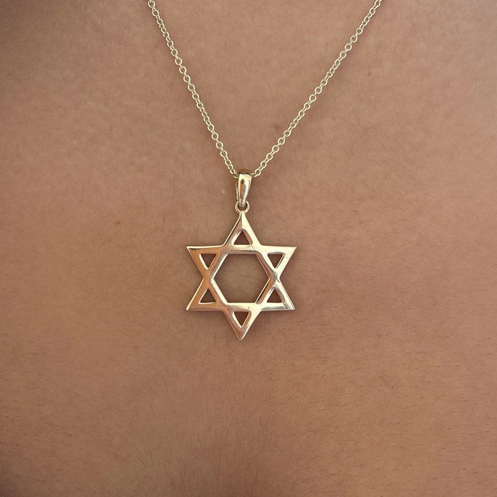 Gold Pendant | 14k Yellow Gold pendant - Smooth L Magen David