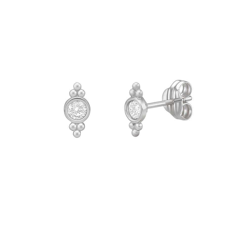 Gold Earrings | 14K White Gold Earrings - Ria