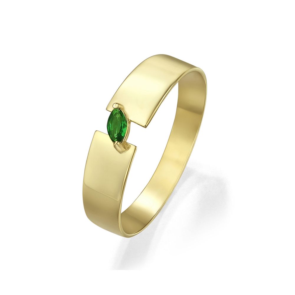 gold rings | 14K Yellow Gold Rings - Leaf