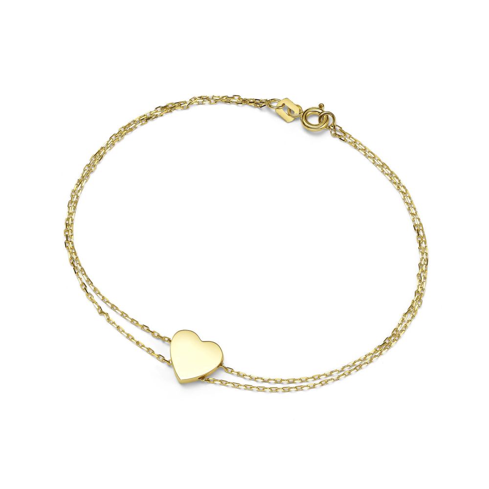 Women’s Gold Jewelry | 14K Yellow Gold Women's Bracelet - Strong heart