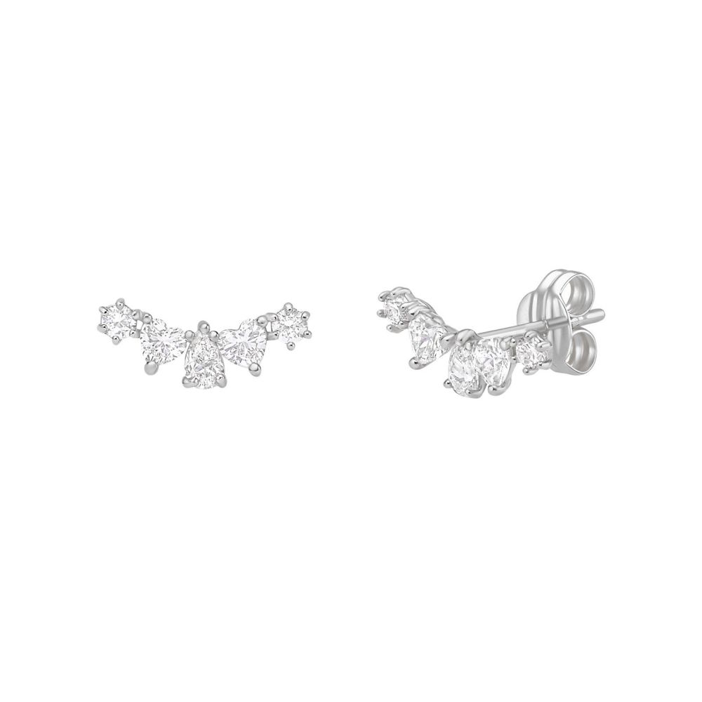 Gold Earrings | 14K White Gold Earrings - Diane