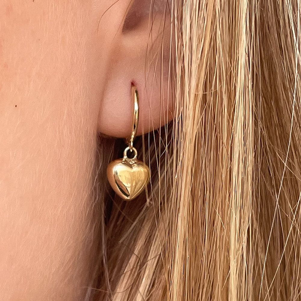 Gold Earrings | 14K Yellow Gold Women's Earrings - Fiji charm