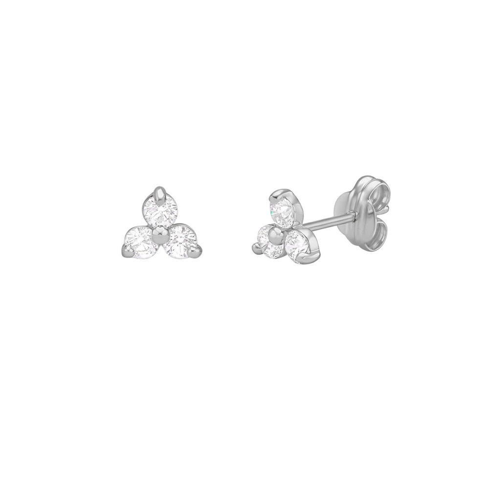 Gold Earrings | 14K White Gold Earrings - Melissa