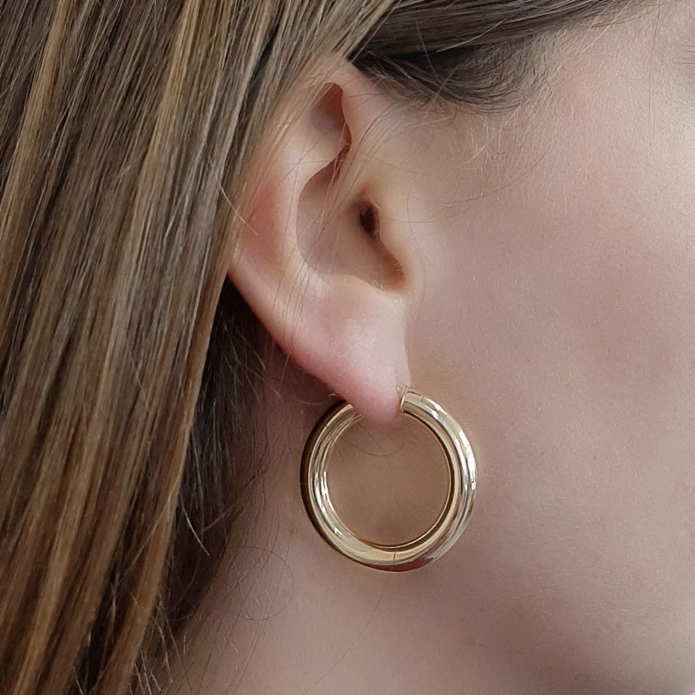 Women’s Gold Jewelry | 14K Yellow Gold Women's Earrings - M (thick)