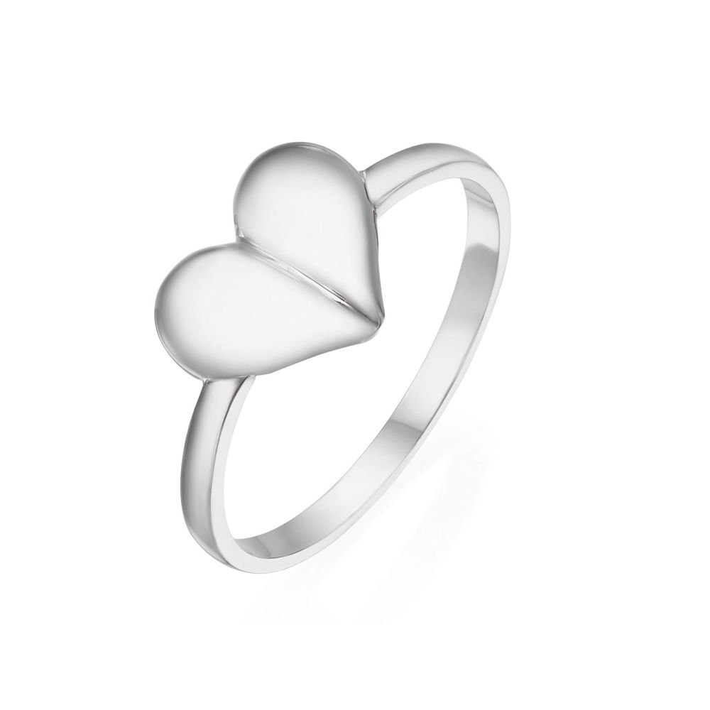 Women’s Gold Jewelry | Ring in 14K White Gold - Deep Heart