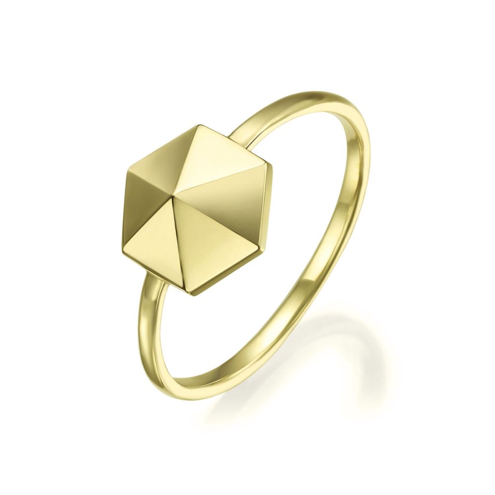 Women’s Gold Jewelry | 14K Yellow Gold Ring - Pyramid