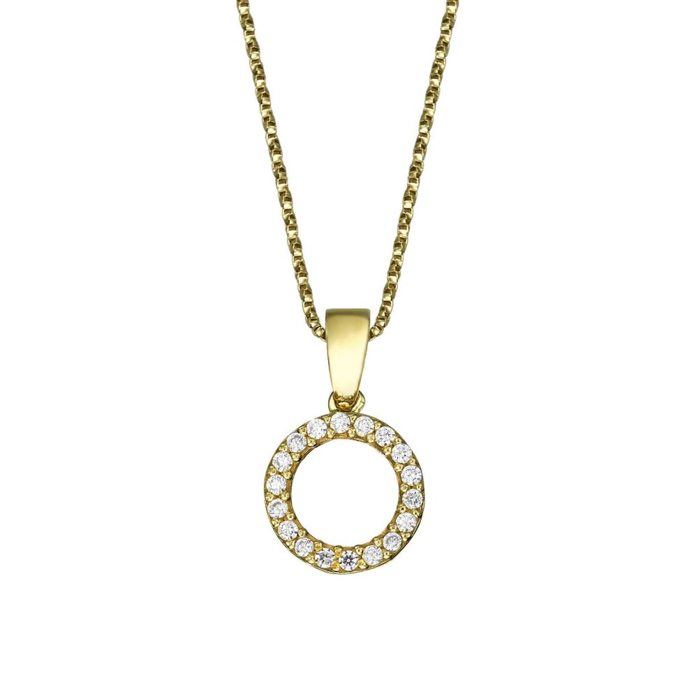 Girl's Jewelry | Pendant and Necklace in Yellow Gold - Circles of Joy