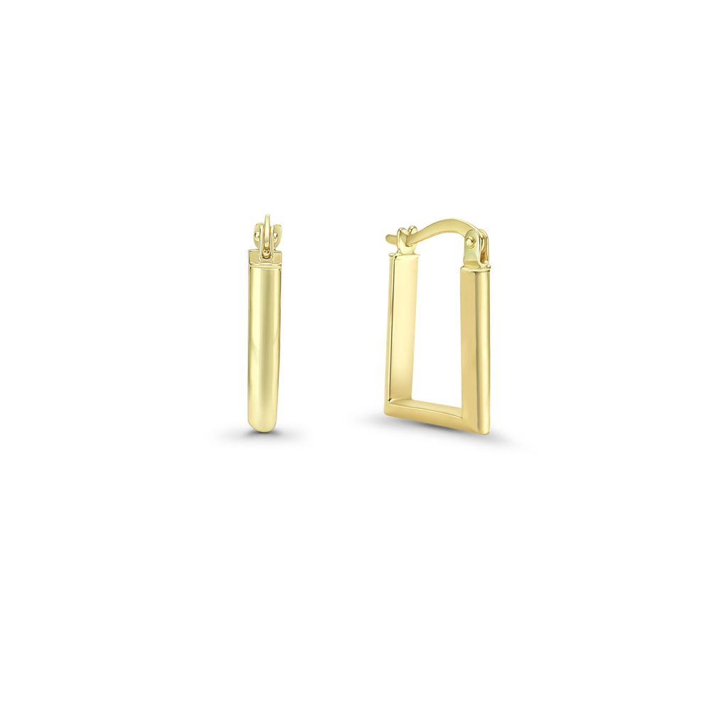 Gold Earrings | 14K Yellow Gold Earrings - New York Squares