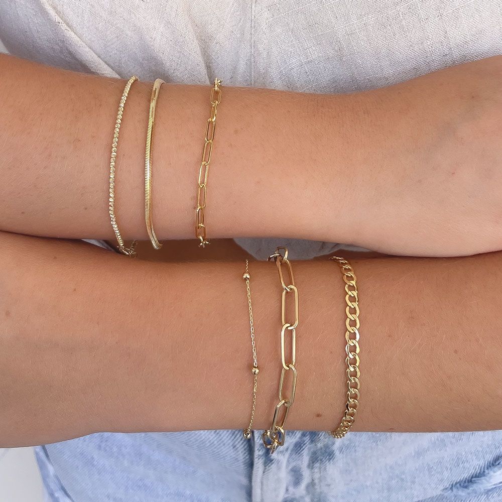 Women’s Gold Jewelry | 14K Yellow Gold Women's Bracelet - Thin Clips