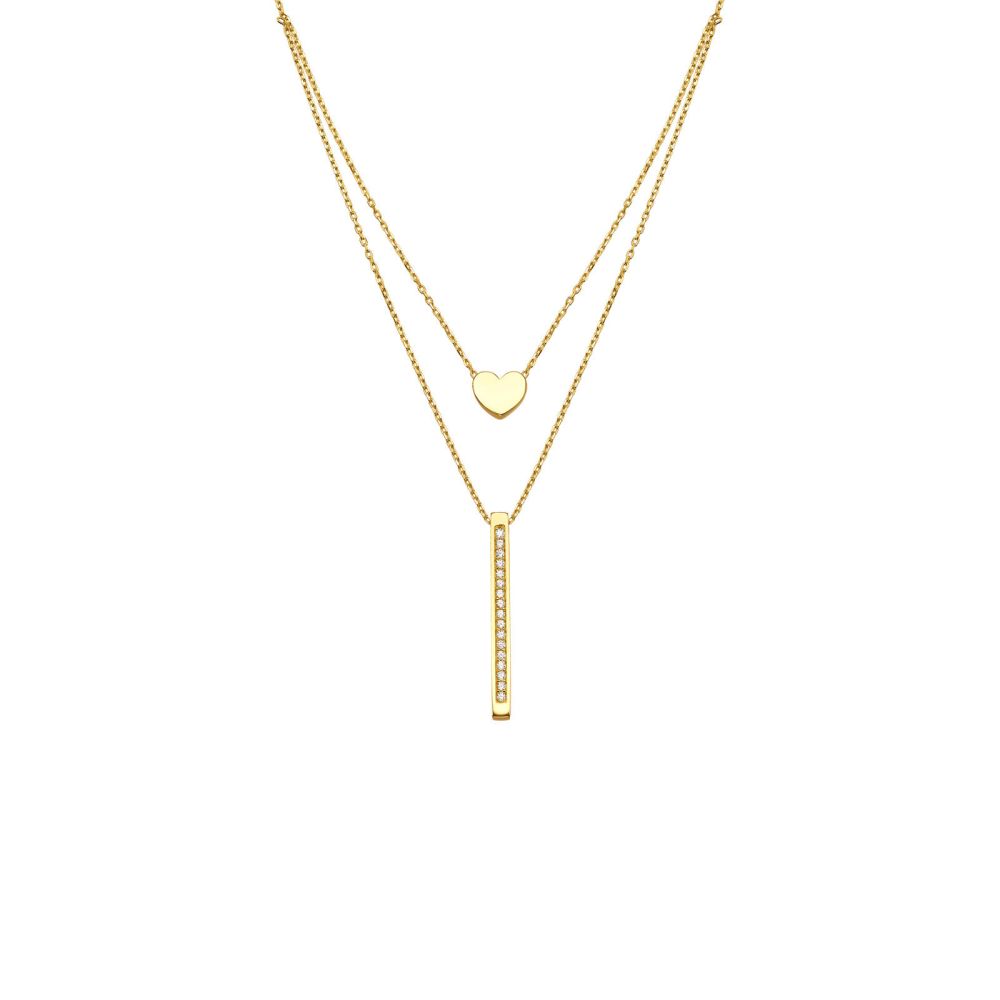 Gold Pendant | 14K Yellow gold womens pendant - bar-Lev