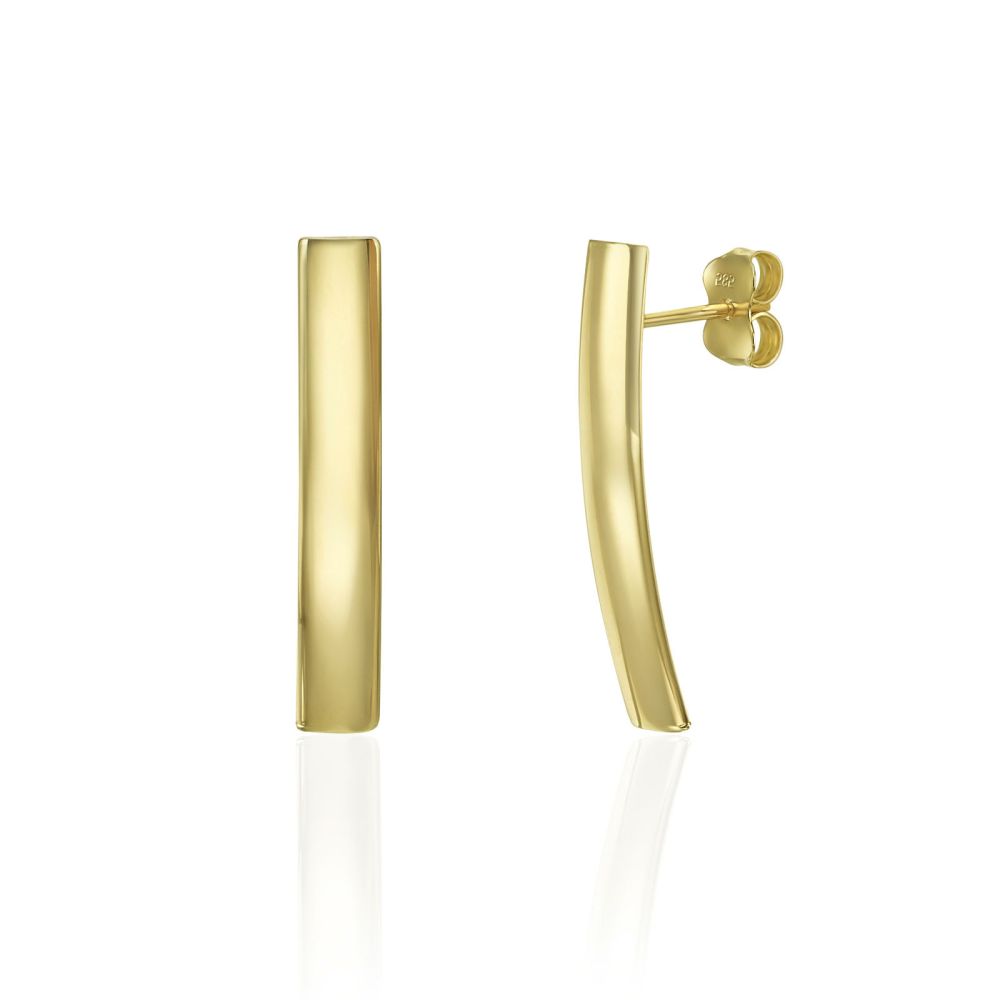 Gold Earrings | 14K Yellow Gold Women's Earrings - long Thea