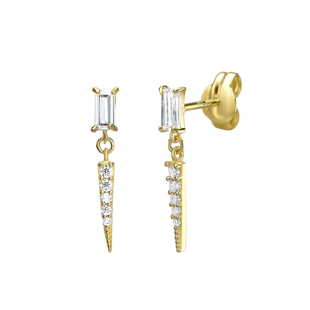 Gold Earrings | 14K Yellow Gold Earrings - Lara stud earrings