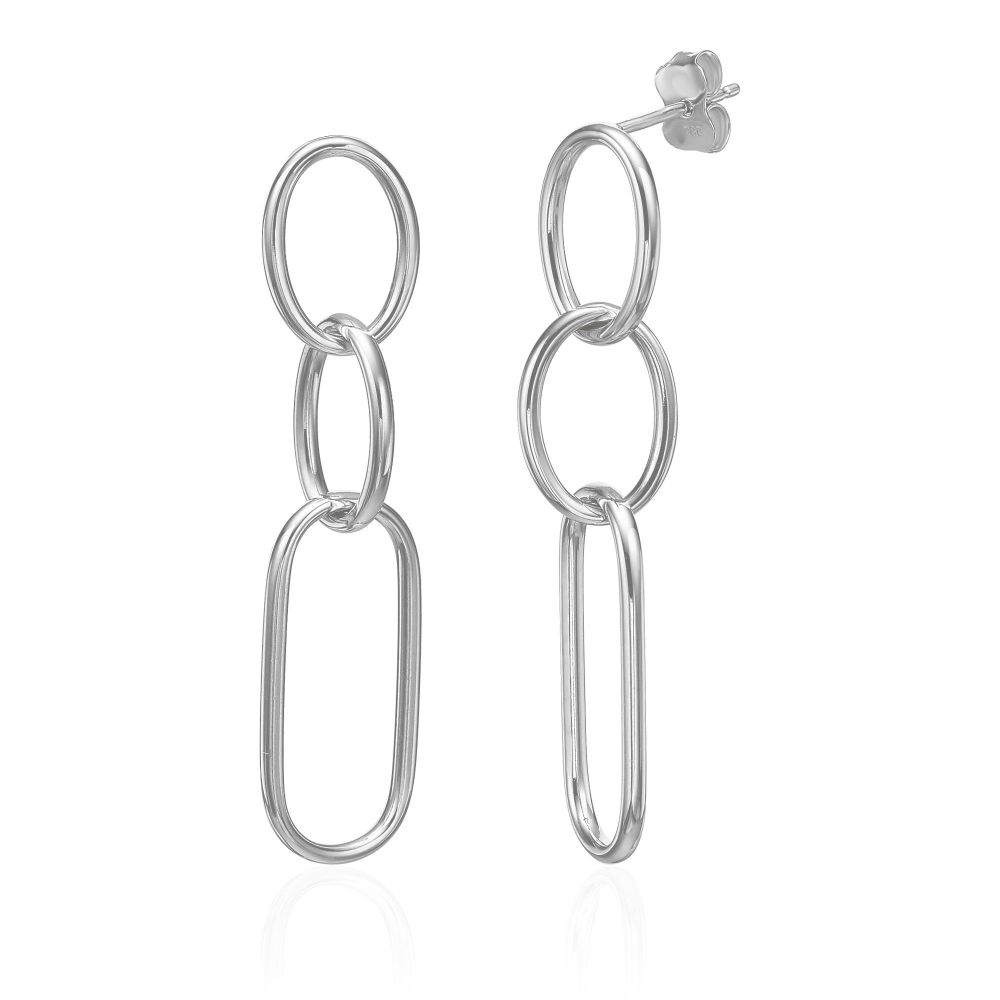 Gold Earrings | 14K White Gold Women's Earrings - Memphis