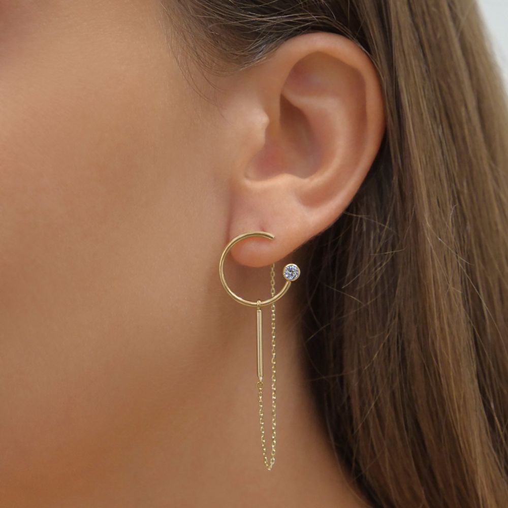 Women’s Gold Jewelry | 14K Yellow Gold Women's Earrings - Spakling Viola