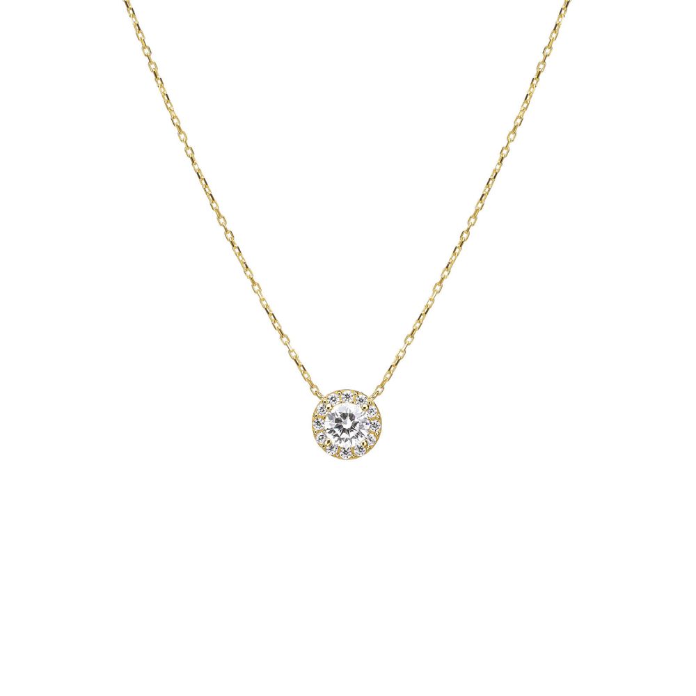 Gold Pendant | 14K Yellow gold womens pendant - Royal Circle