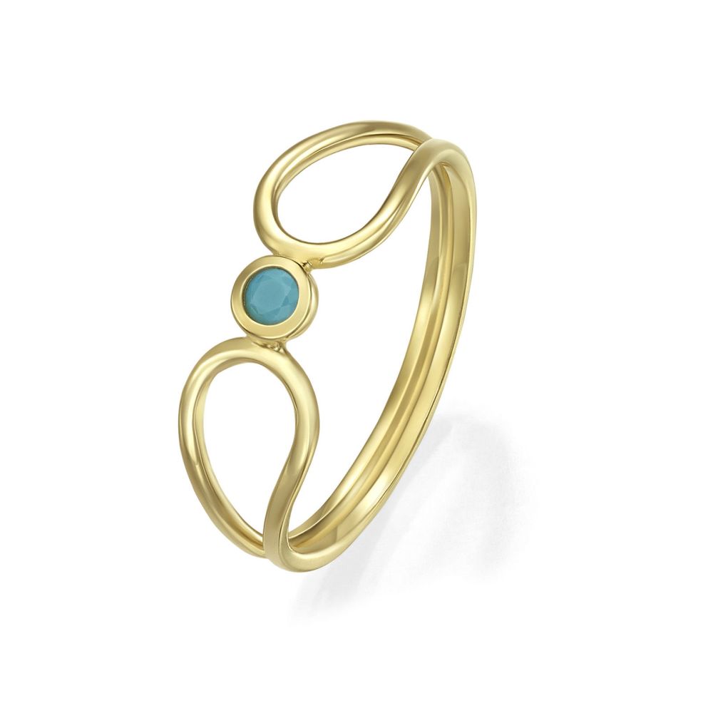 gold rings | 14K Yellow Gold Rings - Blue Ariel