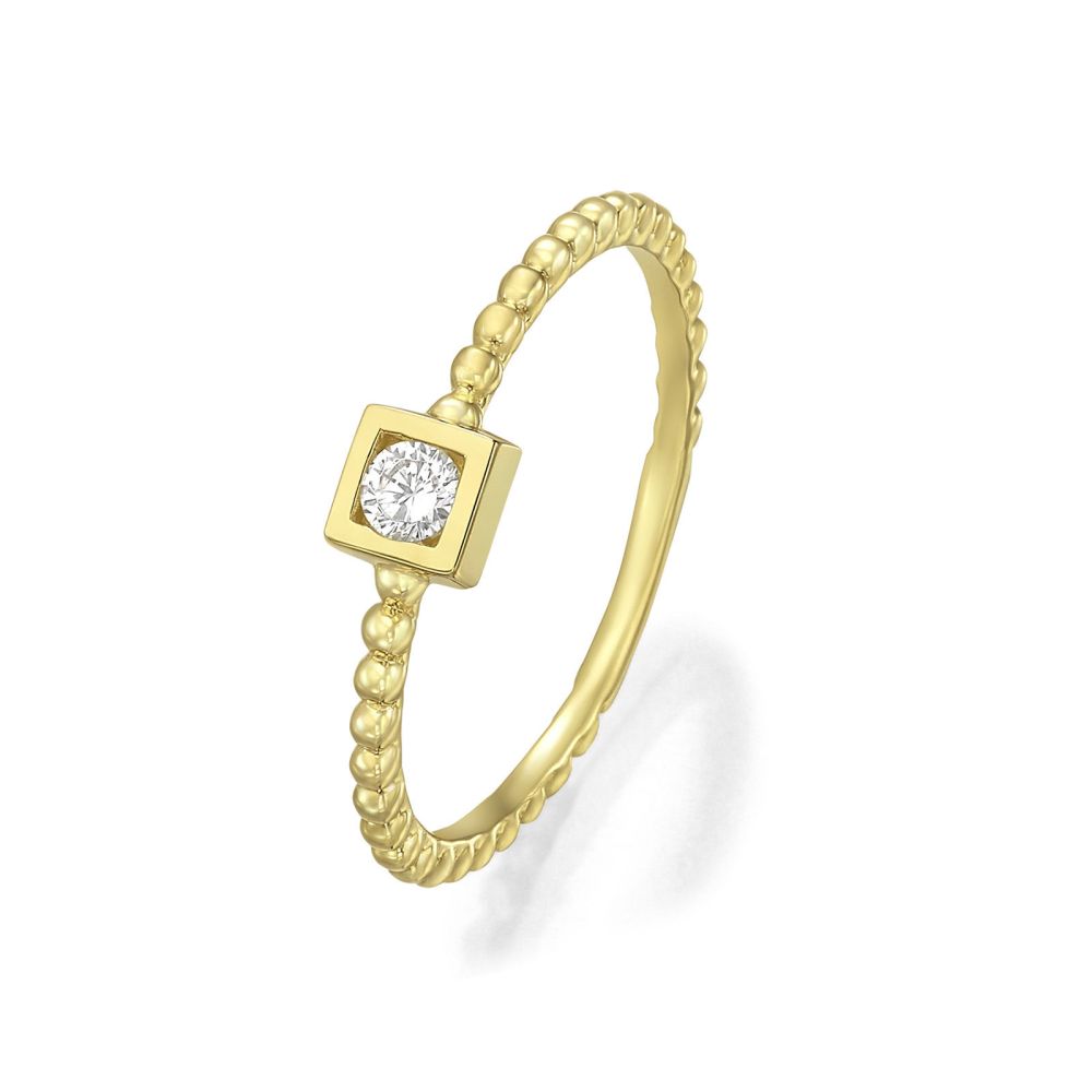 gold rings | 14K Yellow Gold Rings - Nicolette Square Balls