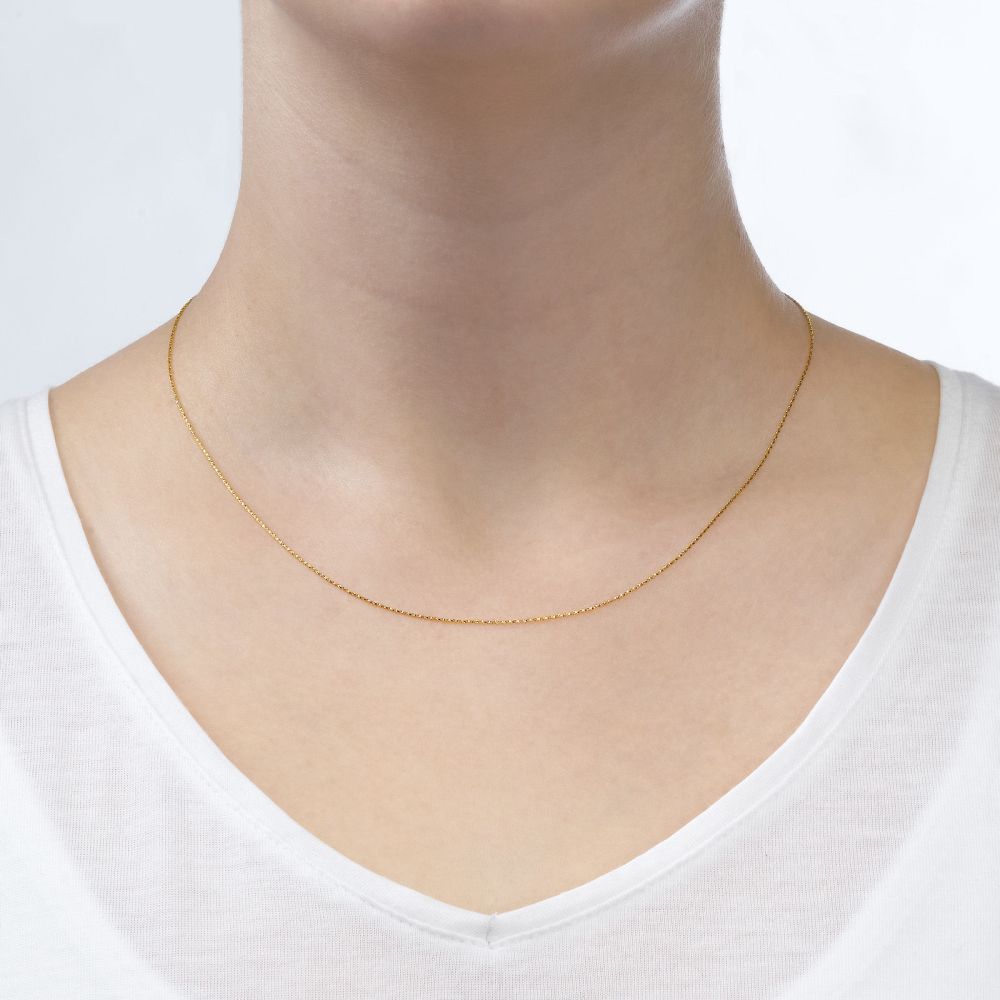 Gold Chains | 14K Rose Gold Twisted Venice Chain Necklace 0.6mm Thick, 17.7