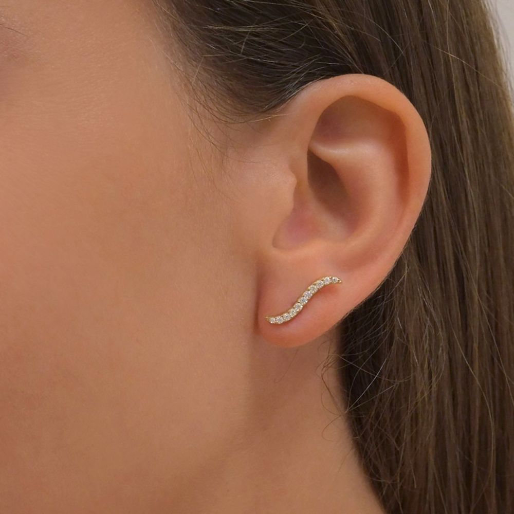 Gold Earrings | 14K Yellow Gold Women's Earrings - Hydra